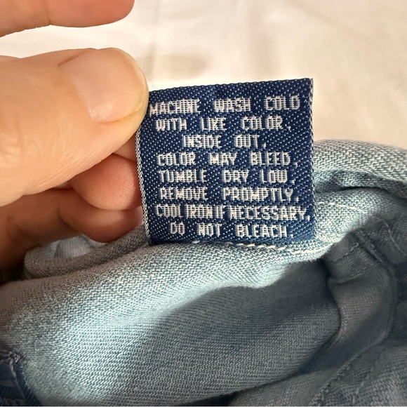 Allsport Denim Jean Shirt Size Large Longsleeve  Women Snowman Applique Granny - Picture 6 of 10